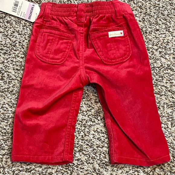 🆕 2006 OshKosh B'gosh Vivid Red Velvet Pants - Picture 5 of 7